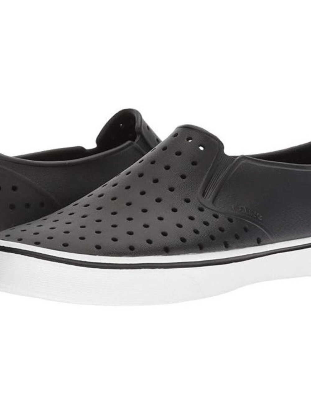 Native Miles Slip On Shoes Unisex Men 7 Women 9 Jiffy Black Shell White NWOB